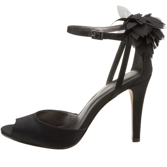 Calvin Klein Olivia Satin Elegant Black Women's Shoe with Floral Detail, Size 10 - Picture 7 of 9